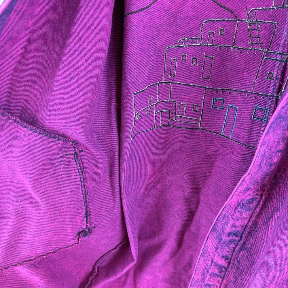 Denim Jean Jacket Pink Stonewashed Southwest Pueblo Taos Margaret Wasson Medium - Picture 10 of 13